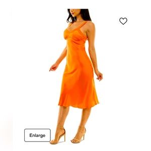 Orange Bebe midi dress